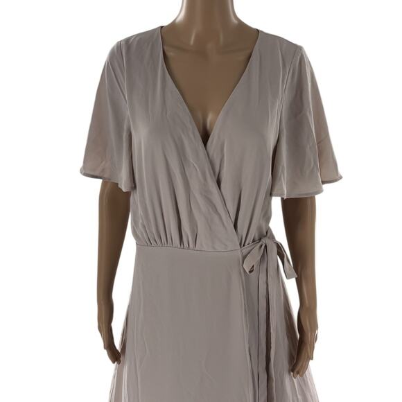 Show Me Your MuMu Sophia Wrap Show Me The Ring Crisp Maxi Dress - Picture 3 of 8